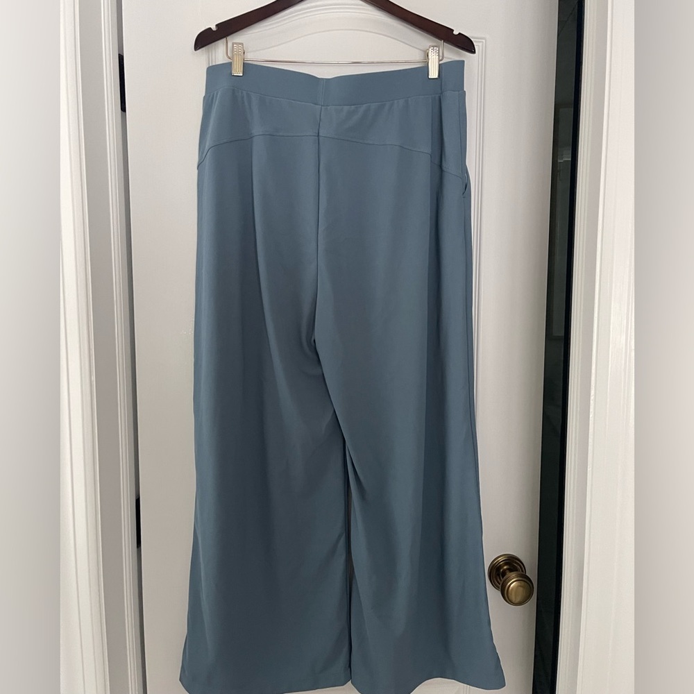 Halara Flex Micro Waffle Pull On High Waisted Wide Leg Pants Light Blue XL NWT - Picture 5 of 10